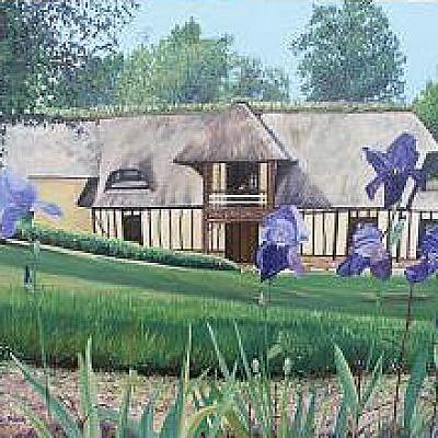 Chaumière au temps des iris